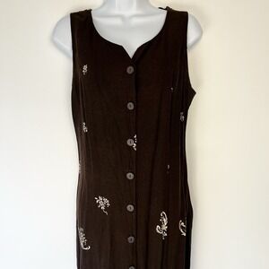 R&K Originals Women's Dress Size 10 Brown Floral Boho Momcore Cottagecore 90s